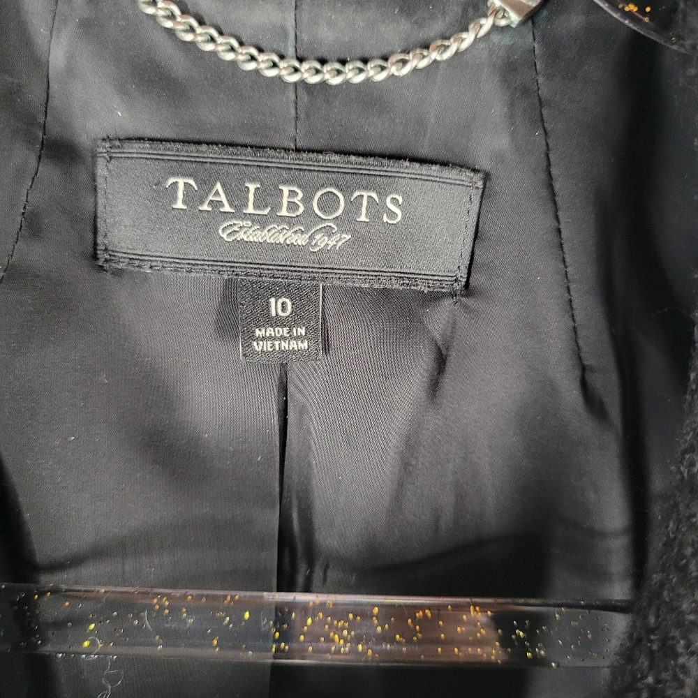 Talbots Black Wool Blend Hidden Button Jacket Bla… - image 3